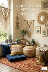 bohemian home decor in a beautiful home setting
