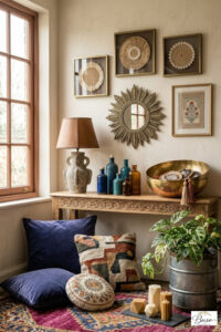 affordable bohemian decor in a beautiful home setting