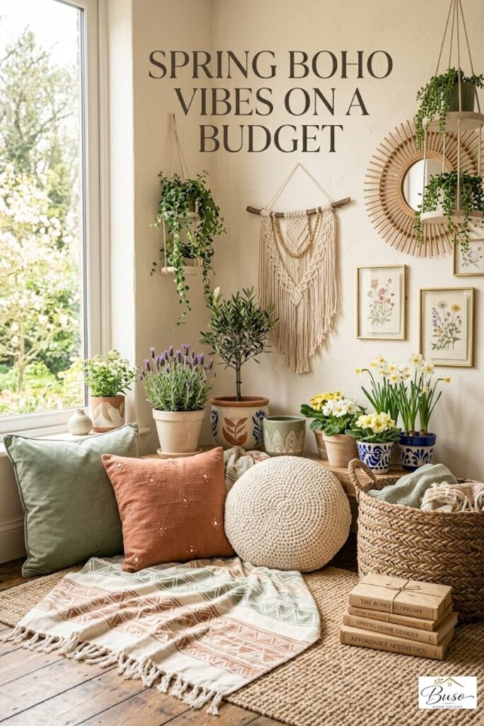Bohemian home decor in a beautiful home setting