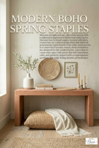 Modern Boho Accessories in a beautiful home setting