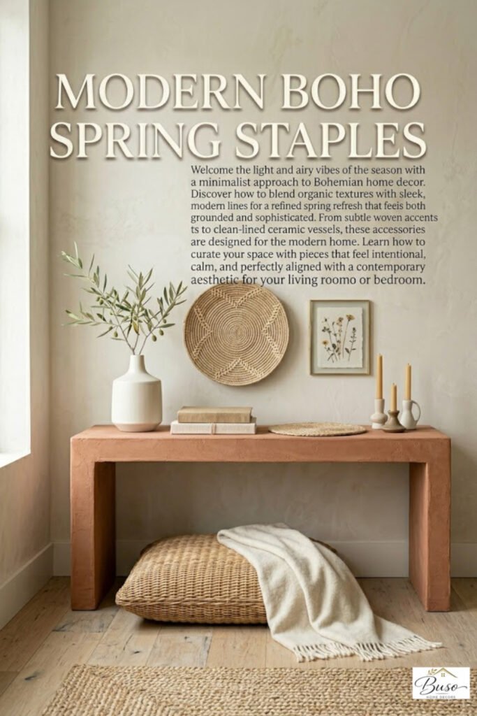 Modern Boho Accessories in a beautiful home setting