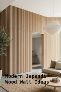 Japandi slatted wall in a beautiful home setting