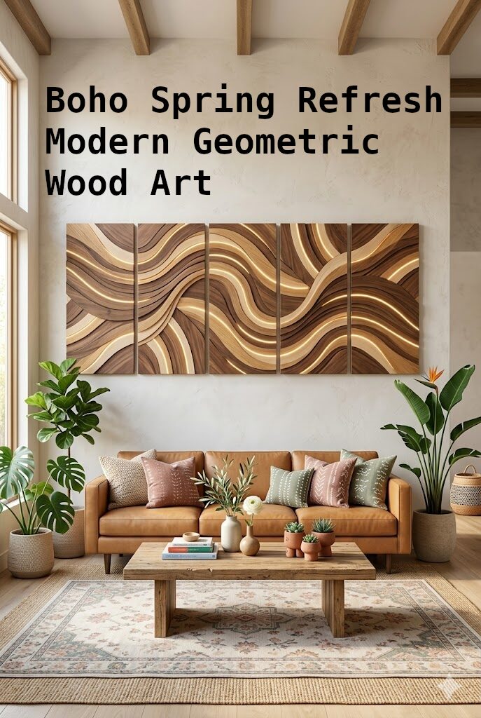 Boho Spring Refresh: Modern Geometric Wood Art