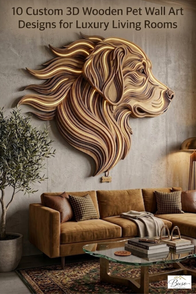 10 Custom 3D Wooden Pet Wall Art Designs for Luxury Living Rooms