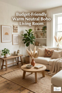 warm neutral living room in a beautiful home setting