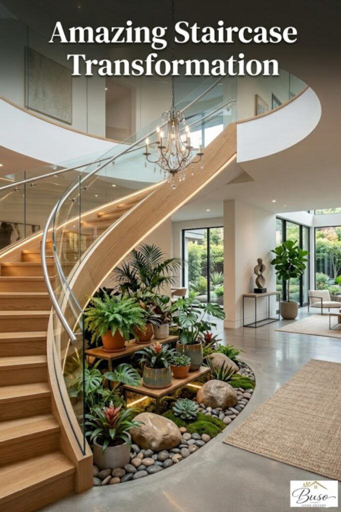 staircase renovation in a beautiful home setting
