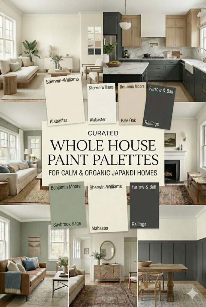 Japandi whole house color palette