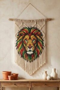 Make a Bold Statement with this Lion head Rattan wall decor, beautifully handwoven to bring character, warmth, and a bohemian touch to your space