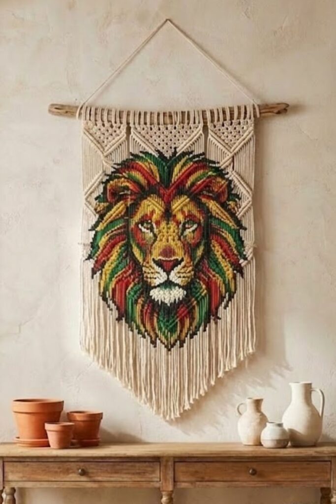Make a Bold Statement with this Lion head Rattan wall decor, beautifully handwoven to bring character, warmth, and a bohemian touch to your space