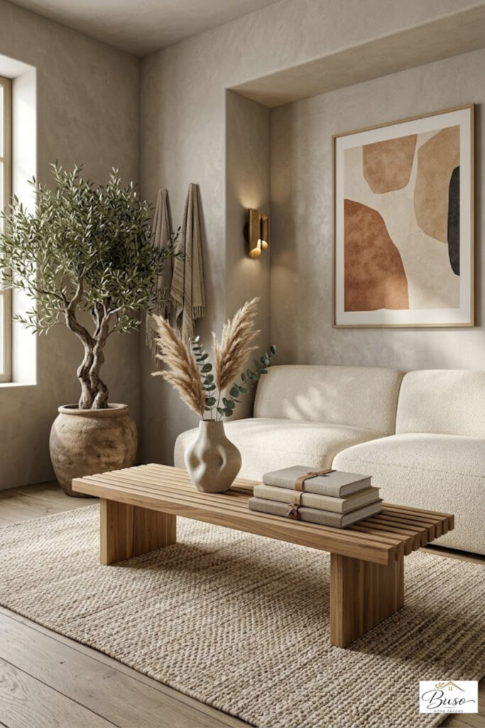 Japandi color schemes in a beautiful home setting