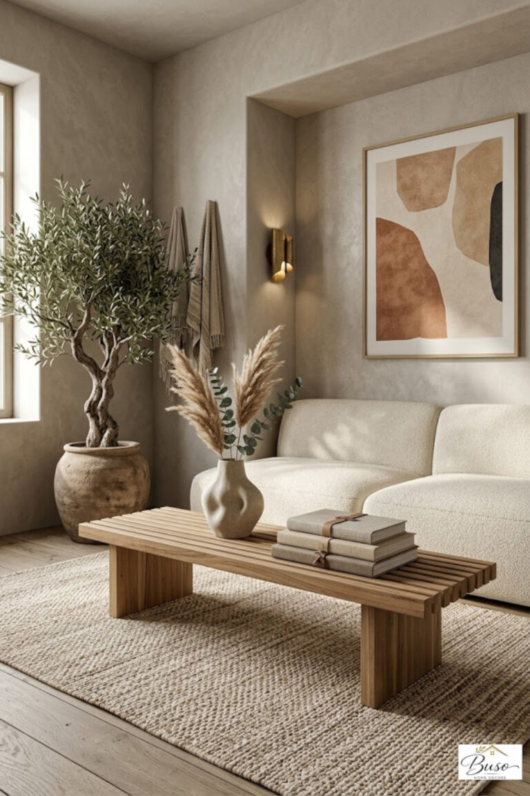 Japandi color schemes in a beautiful home setting