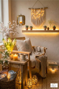 Bohemian home lighting in a beautiful home setting