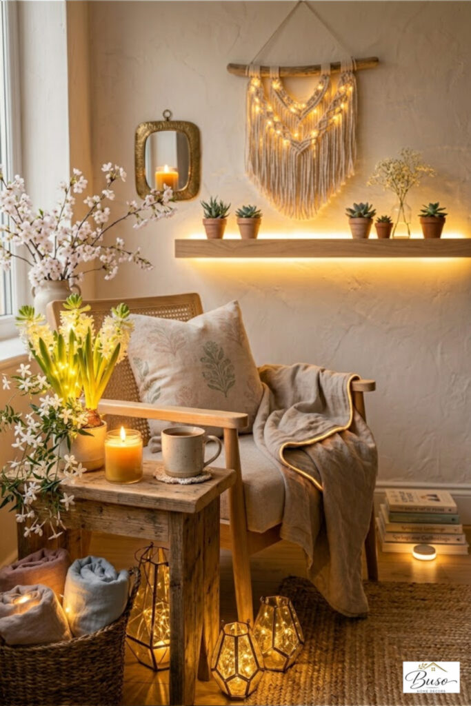 Bohemian home lighting in a beautiful home setting