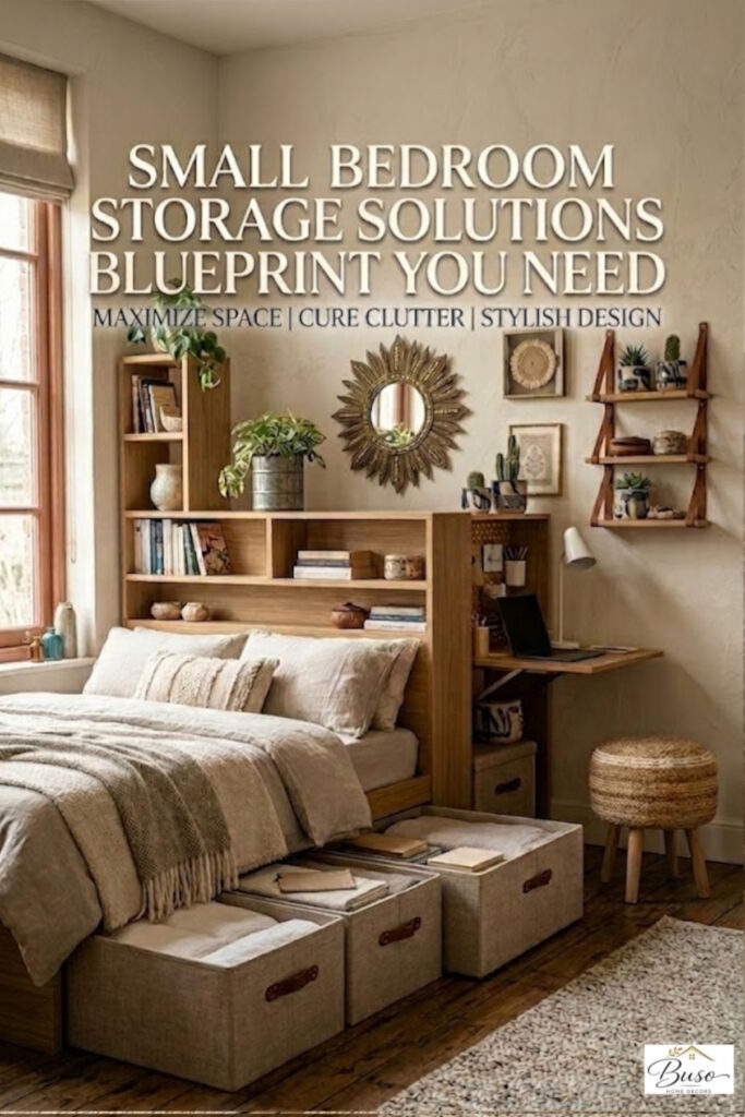Bedroom Storage Ideas: Small Bedroom Storage Solutions in a beautiful home setting