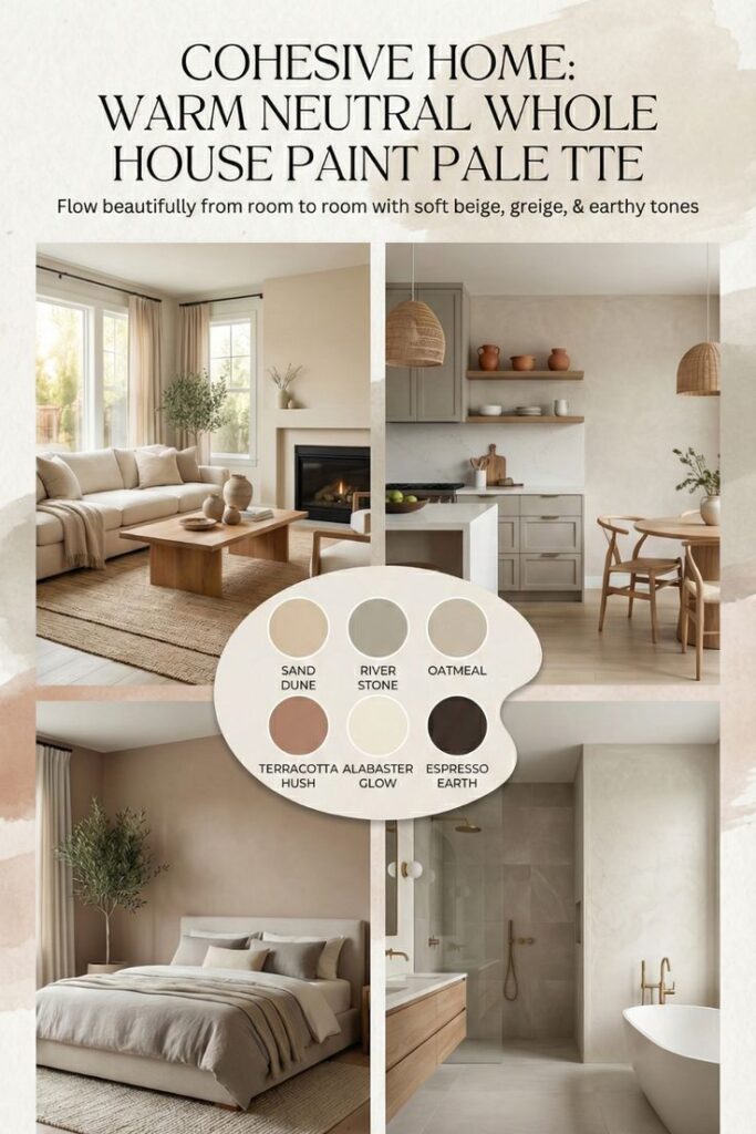 Warm Neutral Whole House Paint Palette | Timeless Color Harmony