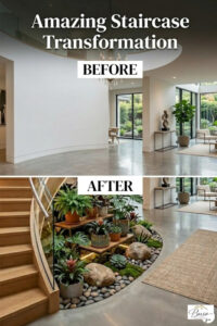 Watch This Dull Staircase Become a Biophilic Masterpiece with One Change