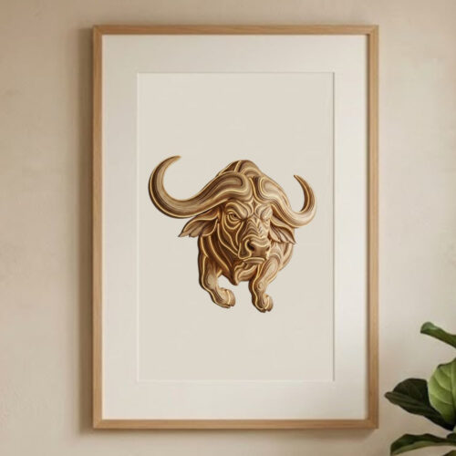 Geometric African Buffalo Wall Decor