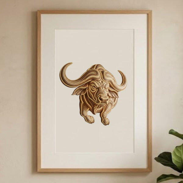Geometric African Buffalo Wall Decor