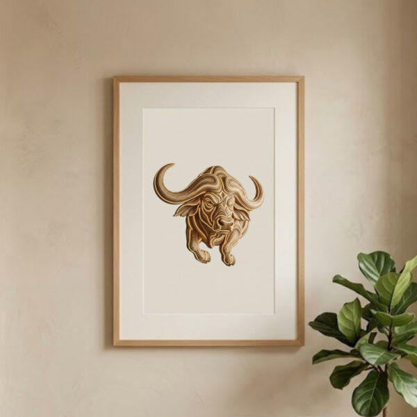 Geometric African Buffalo Wall Decor