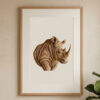 Wooden Rhino Head Printable Wall Art