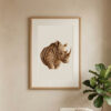 Wooden Rhino Head Printable Wall Art